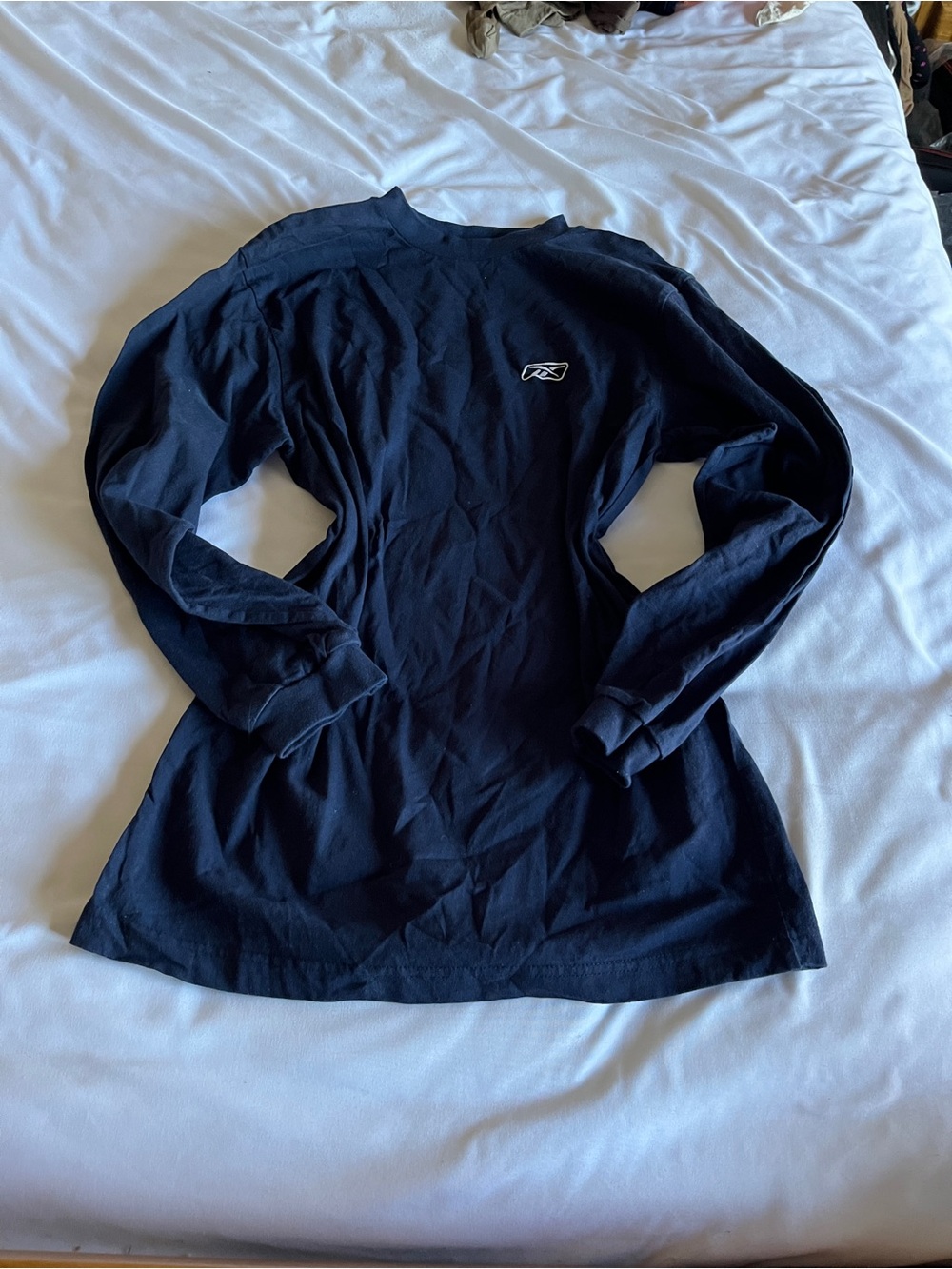 Reebok Black Long Sleeve Crew Shirt with Chest Logo